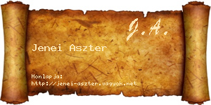 Jenei Aszter névjegykártya